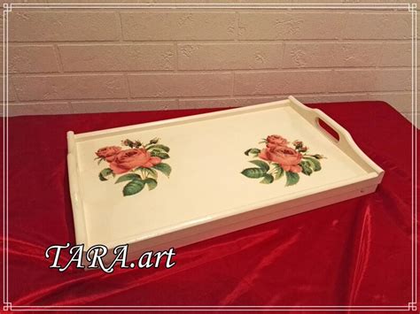 Tray Decoupage Tray Wooden Tray With Legs Coffee Table | Etsy