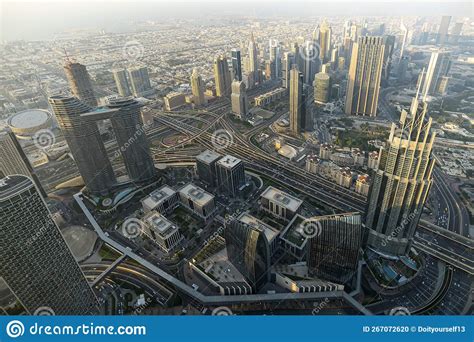 Top View on Dubai from the Highest Tower in the World, Burj Khalifa Stock Photo - Image of ...