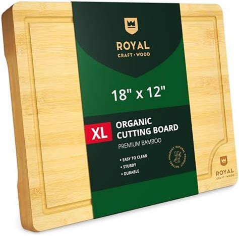 Amazon.com: Masirs Bamboo Wood Cutting Board - Reversible Sides for Cutting and Carving, Raised ...