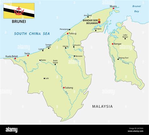 brunei map with flag Stock Vector Image & Art - Alamy