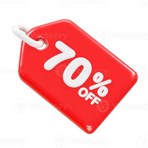 70 percent off discount sale icon 3d render illustration 34911694 PNG