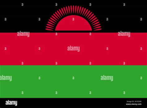 Malawi flag. Malawian national banner and patriotic symbol. Official colors. Flat vector ...