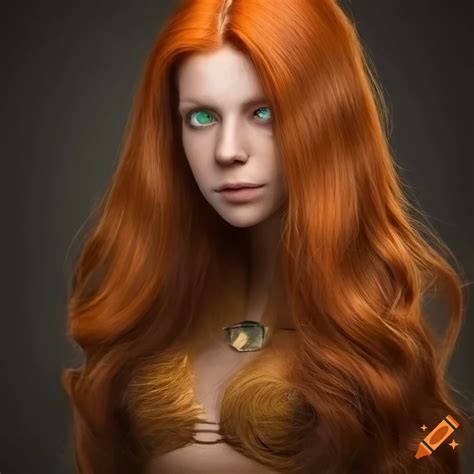 Stunning portrait of a female dwarf with captivating auburn red hair on Craiyon