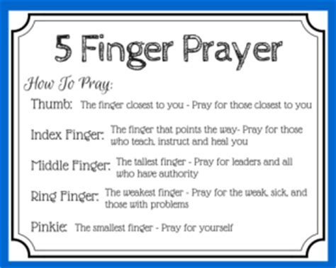 Use The 5 Finger Prayer to Visually Recall Your Prayer List | Printable ...