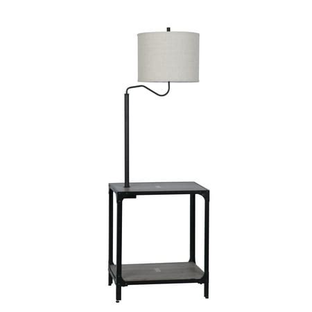 Better Homes and Gardens 4 Foot 7 Inch End Table Floor Lamp with USB Port, Rustic Grey Finish ...