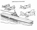Aircraft Carrier Plane Take Off For An Attack Coloring Pages  sketch template