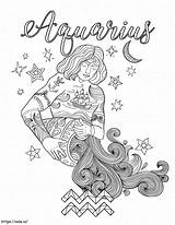 Awesome Aquarius coloring Page sketch template