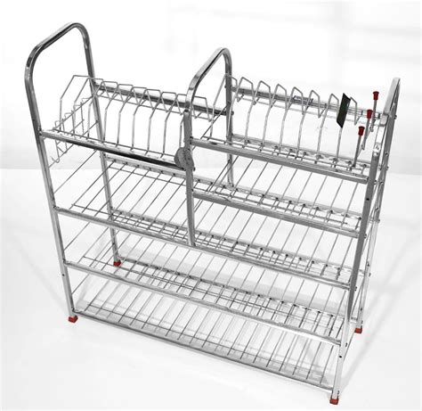 Stainless Steel Rectangular Wall Mounted Kitchen Rack, Shelves: 7, Size/Dimensions: Standard at ...