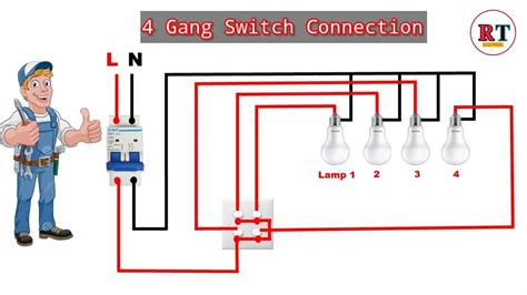 Simple Wiring Diagram for a Single-Gang, One-Way Switch