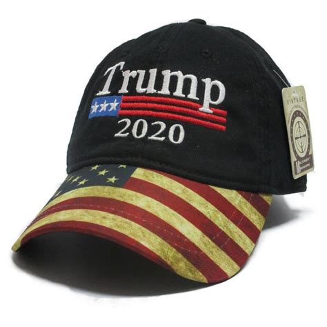 Trump Black Cap US Flag Keep America Great hat President, Black, Size Adjustable - Trump ...