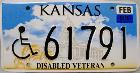 2005 Kansas Disabled Veteran License Plate (61791)