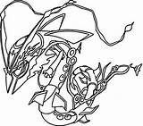 Pokemon Coloring Pages Rayquaza sketch template