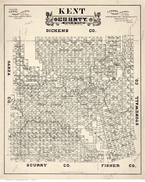 Kent County Texas 1888 - Old Map Reprint - OLD MAPS