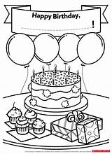 Free Coloring Printable Birthday Cards sketch template