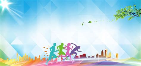 Colorful People Silhouette Sports Meeting Template Poster Background Material, Games, Summer ...