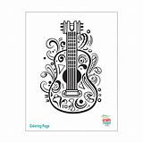 Mandolin Coloring Page Digital Download sketch template