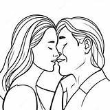 Kissing Couples Coloring Page 35043 27712 sketch template