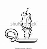 Candle Stub Candelabra Handle Outlined Coloring Stock Vector Royalty  sketch template