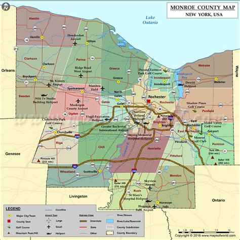 Map Monroe County Ny - Cities And Towns Map