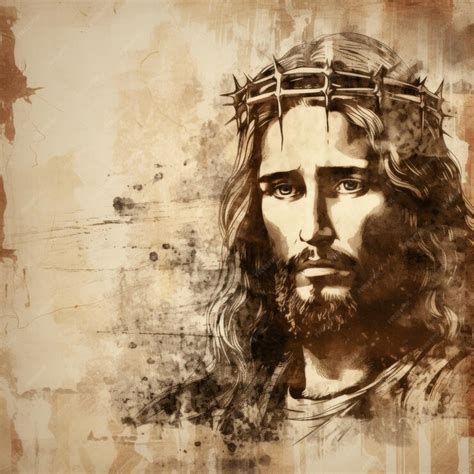 Premium Photo | Jesus with a crown of thorns on a grunge background