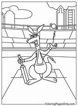 Kangaroo Playing Cricket Game  Free Printable Coloring Pages sketch template