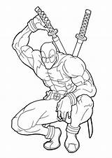 Deadpool  Coloring Pages sketch template