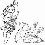Moana Pua And Hei Coloring Page  Mitraland sketch template