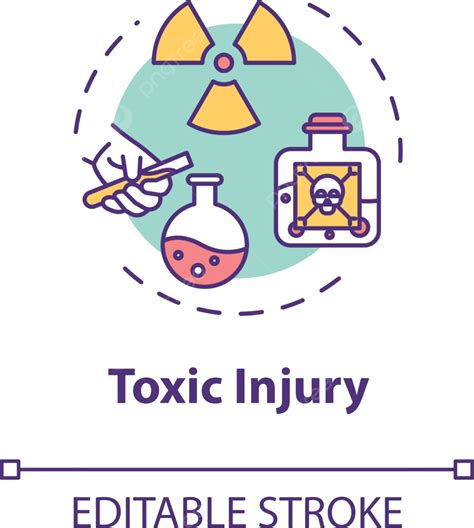 Poisonous Substances Impact Icon With Outline Vector Drawing Vector, Treatment, Linear, Action ...