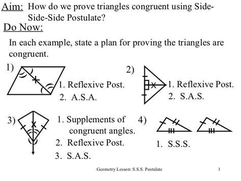 Geometry lesson13sss postulate