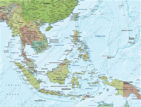 5 Free Printable Southeast Asia Map Labeled With Countries PDF Download ...