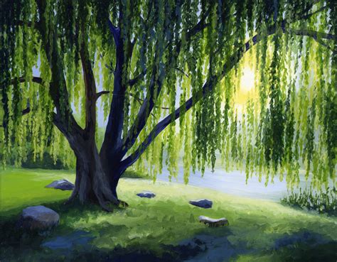 Weeping Willow | Willow tree art, Nature paintings, Tree art