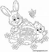 Easter Bunny And Chick Coloring Page  Free Printable Pages sketch template