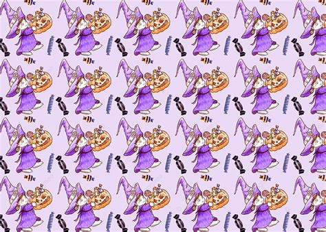 Purple Cartoon Witch Halloween Tile Background, Eyeball, Mummy, Witch Bat Background Image And ...