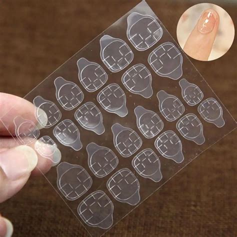 10PCS Fake False Nails Art Decoration Tool Breathable Clear Sticker ...