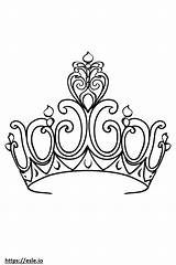 Crown Queen Coloring Pages Drawing King Drawings Tiara Draw Simple  sketch template
