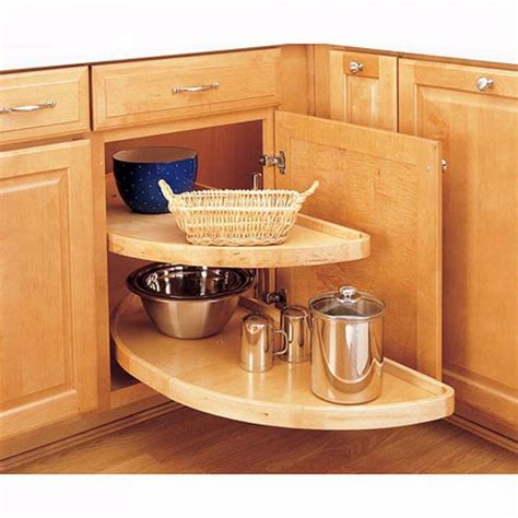 Blind Corner Half-Moon Wood 2 Shelf Lazy Susans, Rev-a-Shelf 4WLS Series | Rockler Woodworking ...