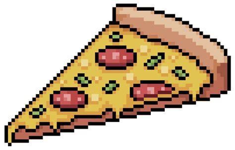 Pixel art slice of pizza vector icon for 8bit game on white background 9877938 Vector Art at ...