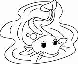 coloring Page Alphabets Animal cartoon catfish 8995010 Vector Art At  sketch template