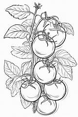Tomato  Coloring Pages 5 Etsy sketch template