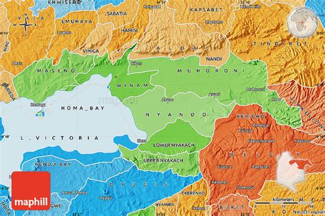 Political Shades Map of KISUMU