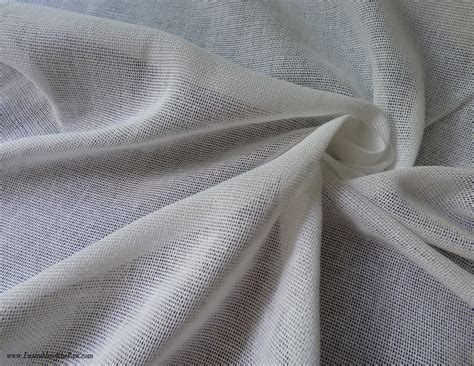 SALE Cotton Fabric Textured loose-weave white sheer