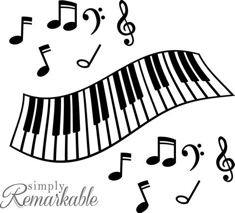 Vinyl Decal Sticker for Computer Wall Car Mac MacBook and More - Piano Keyboard and Notes ...