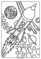 Free Printable Rocket In Space Pdf Coloring Page  coloring pages sketch template