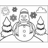 Snowman In Scarf Coloring Page sketch template