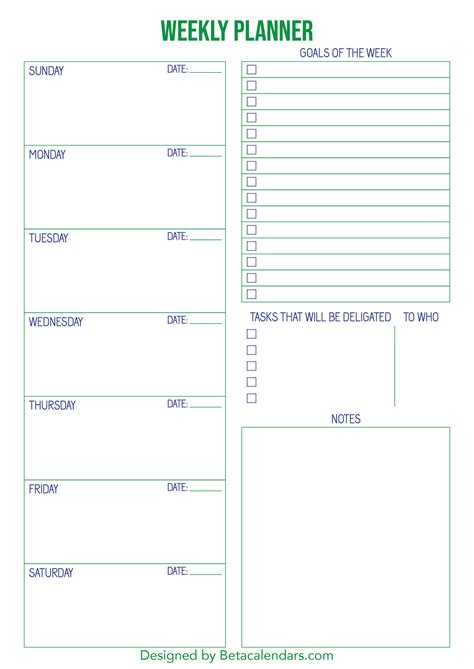 Free Printable Weekly Planner 2023 Pdf – Printable Template Calendar