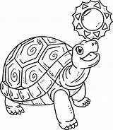 Tortoise Playing Isolated Coloring Page For Kids 19633497 Vector Art At  sketch template