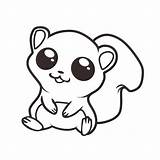 Premium Vector  Kawaii cute squirrel coloring Pages sketch template