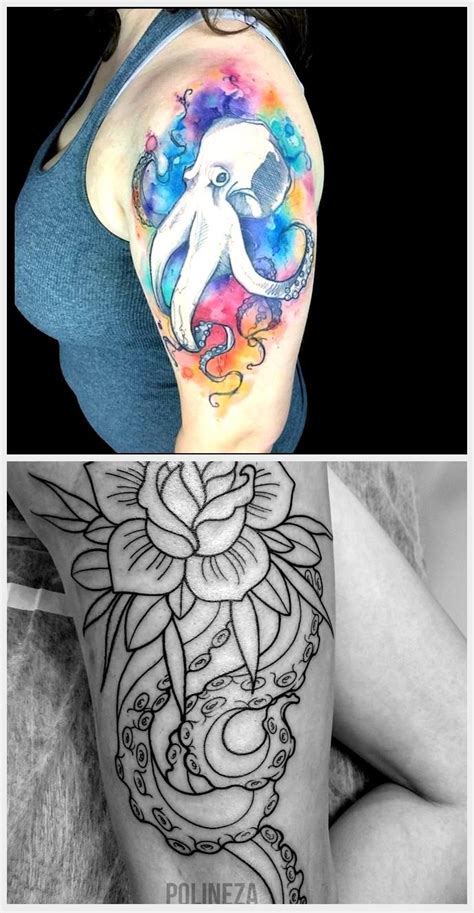 Cool Watercolor Octopus Tattoo Design for Girls | Octopus tattoo sleeve ...