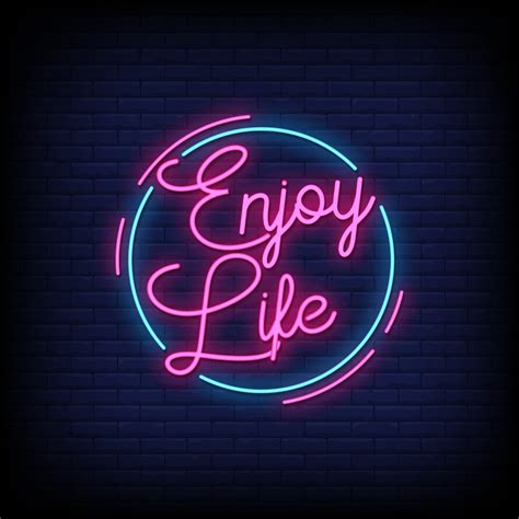 Enjoy Life Neon Signs Style Text Vector 2424653 Vector Art at Vecteezy