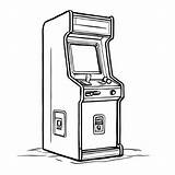 Download Black And White Arcade Machine Drawing Coloring pages Online  sketch template
